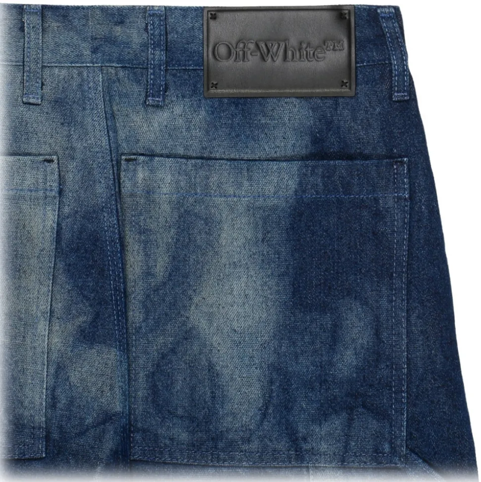 Off-White - Indigo Blue Cotton Skeleton Print Jeans - Exclusive Luxury Collection - Avvenice