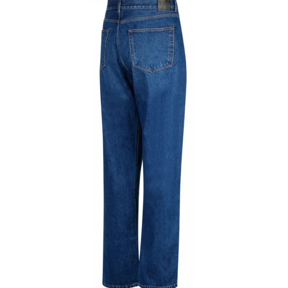 Off-White - Indigo Blue Cotton Straight Leg Jeans - Exclusive Luxury Collection - Avvenice