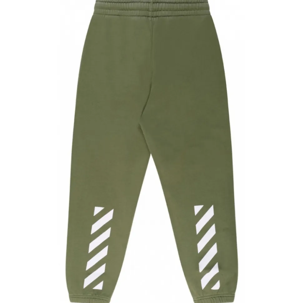 Off-White - Military Green and White Cotton Bookish Track Pants - Exclusive Luxury Collection - Avvenice