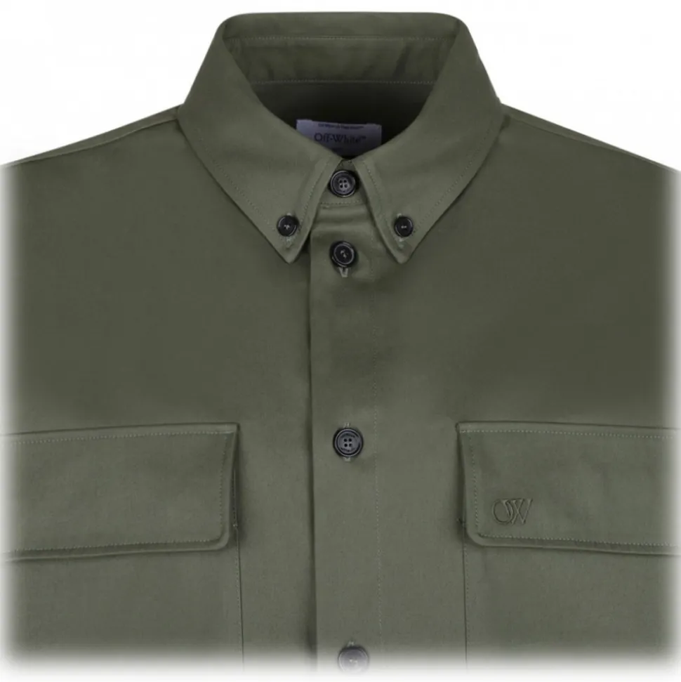 Off-White - Military Green Shirt Jacket - Exclusive Luxury Collection - Avvenice