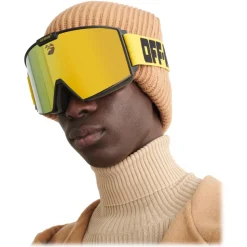 Off-White - Mirrored Logo Print Ski Goggles - Yellow - Sunglasses - Luxury - Off-White Eyewear - Avvenice