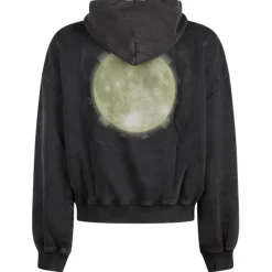 Off-White - Smoky Black and Neon Green Cotton Super Moon Hoodie - Exclusive Luxury Collection - Avvenice