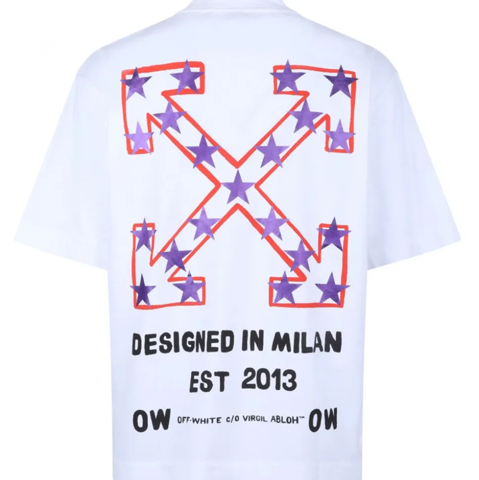Off-White - White Star Arrow T-Shirt - Exclusive Luxury Collection - Avvenice