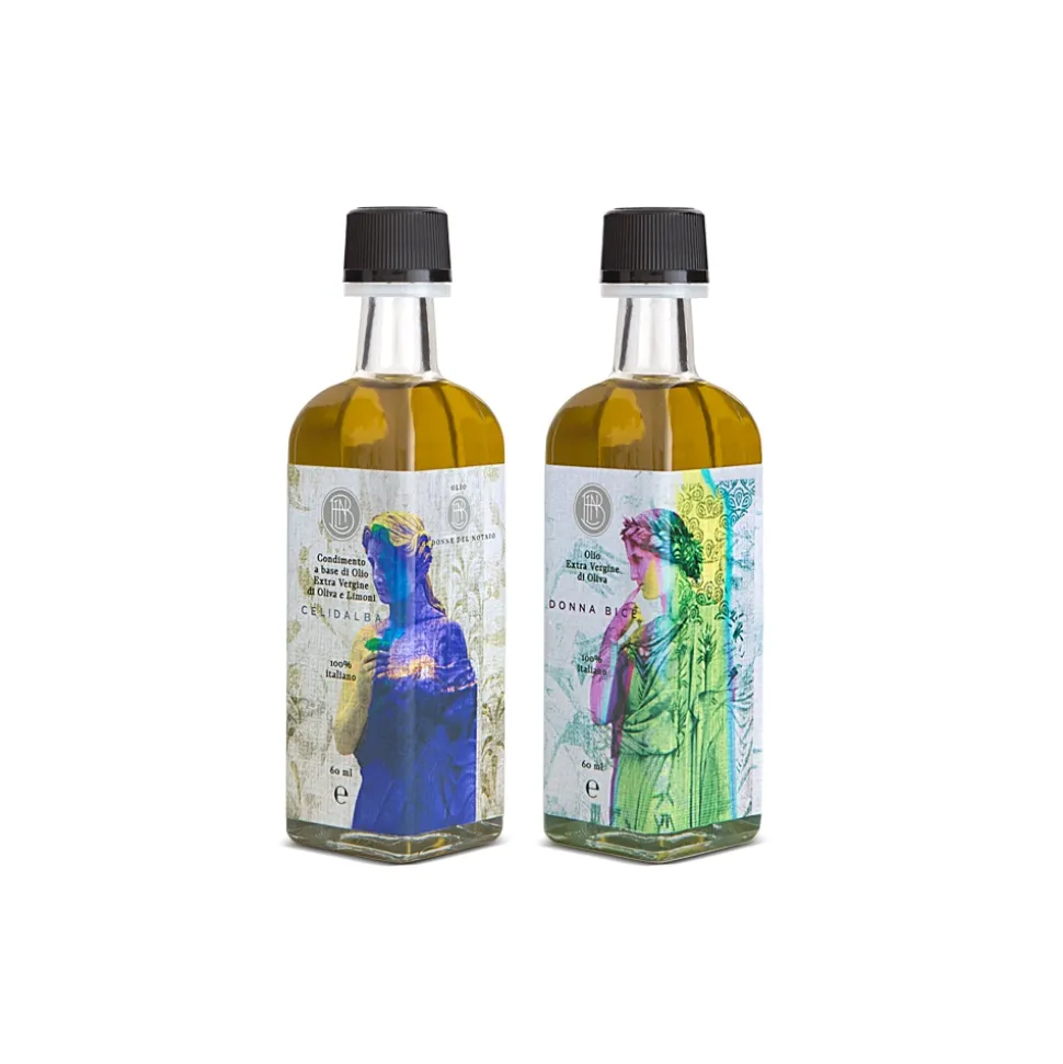 Olio le Donne del Notaio - Grab & Go - Glass Bottle - Extra Virgin Olive Oil - Artisan - Italian High Quality - 2 x 60 ml - Avvenice
