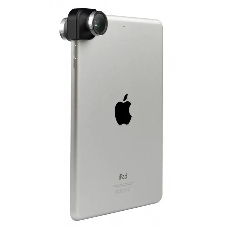 olloclip - 4 in 1 Lens Set - Silver / Black Clip - iPad Air / iPad Air 2 / Mini / Mini 2 / 3 / 4 - Fisheye Macro - Lens Set - Avvenice