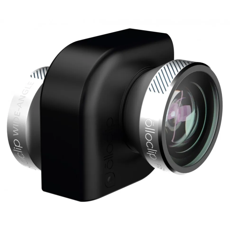 olloclip - 4 in 1 Lens Set - Silver / Black Clip - iPad Air / iPad Air 2 / Mini / Mini 2 / 3 / 4 - Fisheye Macro - Lens Set - Avvenice