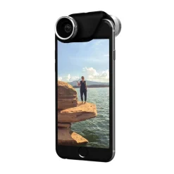 olloclip - 4 in 1 Lens Set - Silver / Black Clip - iPhone 6 / 6s / 6 Plus / 6s Plus - Fisheye Wide-Angle Macro - Lens Set - Avvenice