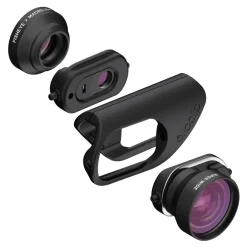 olloclip - Core Lens Set - Black Lens / Black Clip - iPhone 8 / 7 / 8 Plus / 7 Plus - Fisheye Wide-Angle Macro 15X - Lens Set - Avvenice