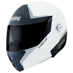 Osbe Italy - Nascar Silver Black White - Motorcycle Helmet - High Quality - Made in Italy - Avvenice