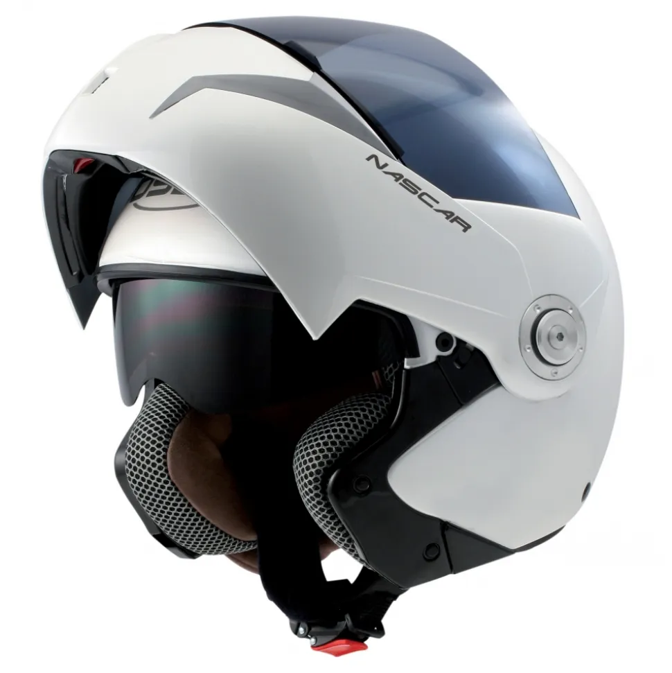 Osbe Italy - Nascar Silver - Motorcycle Helmet - High Quality - Made in Italy - Avvenice