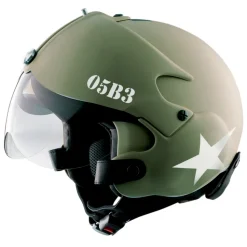 Osbe Italy - Tornado Mat Green Military - Motorcycle Helmet - High Quality - Made in Italy - Avvenice