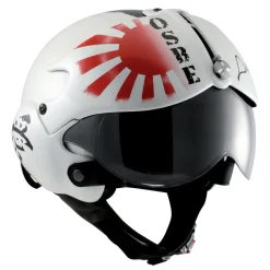 Osbe Italy - Tornado White Pearl Japan Gr. Sol Levante - Motorcycle Helmet - High Quality - Made in Italy - Avvenice