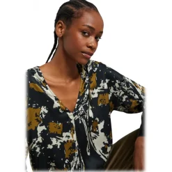 Ottod'Ame - Abstract Fantasy Blouse - Black/Yellow - Shirt - Luxury Exclusive Collection - Avvenice