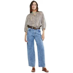 Ottod'Ame - Abstract Pattern Cotton Shirt - Beige/Blue - Shirt - Luxury Exclusive Collection - Avvenice