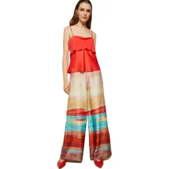 Ottod'Ame - Abstract Patterned Wide Leg Trousers - Multicolour - Trousers - Luxury Exclusive Collection - Avvenice