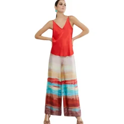 Ottod'Ame - Abstract Patterned Wide Leg Trousers - Multicolour - Trousers - Luxury Exclusive Collection - Avvenice