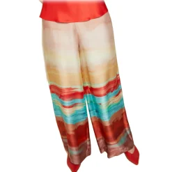Ottod'Ame - Abstract Patterned Wide Leg Trousers - Multicolour - Trousers - Luxury Exclusive Collection - Avvenice
