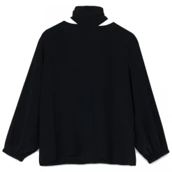 Ottod'Ame - Blouse with Neck Sash Detail - Black - Shirt - Luxury Exclusive Collection - Avvenice