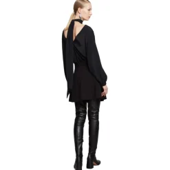 Ottod'Ame - Blouse with Neck Sash Detail - Black - Shirt - Luxury Exclusive Collection - Avvenice