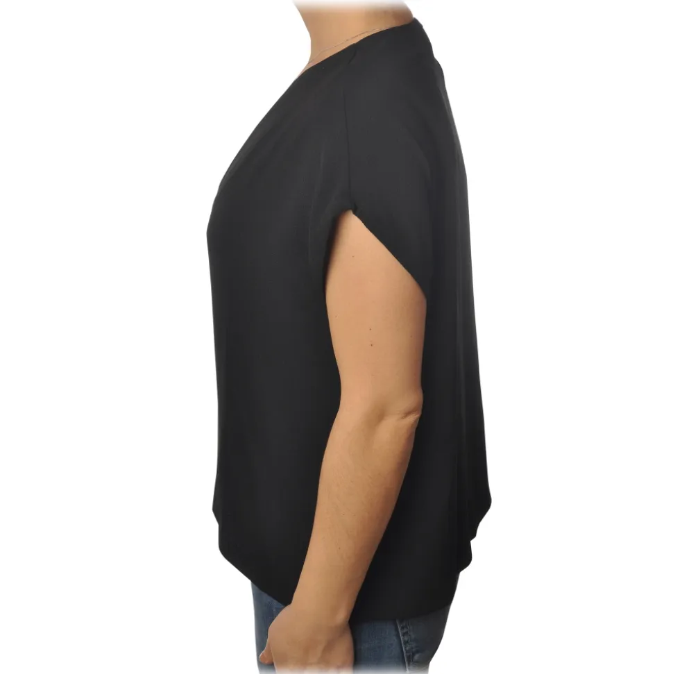 Ottod'Ame - Blouse with V-Neck - Black - Top - Luxury Exclusive Collection - Avvenice