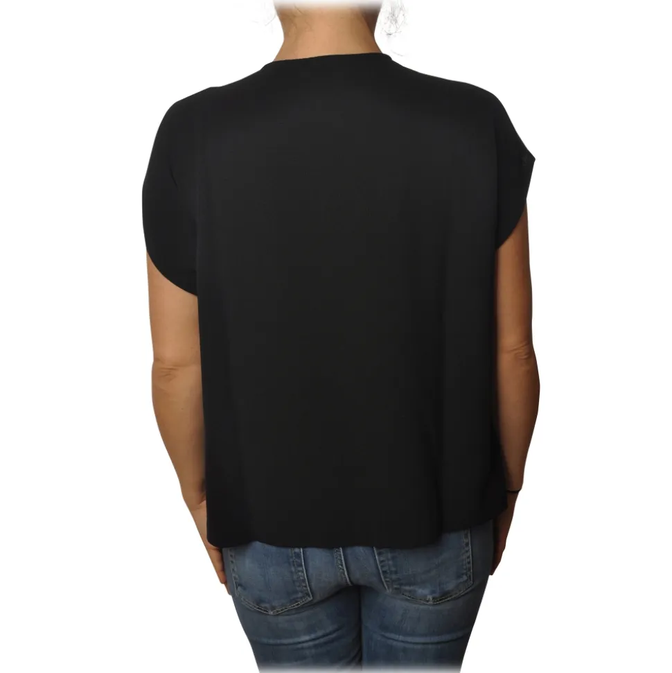 Ottod'Ame - Blouse with V-Neck - Black - Top - Luxury Exclusive Collection - Avvenice