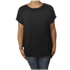 Ottod'Ame - Cotton T-Shirt with Short Sleeves - Black - T-Shirt - Luxury Exclusive Collection - Avvenice