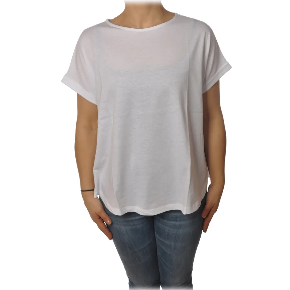 Ottod'Ame - Cotton T-Shirt with Short Sleeves - White - T-Shirt - Luxury Exclusive Collection - Avvenice