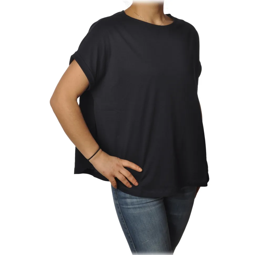 Ottod'Ame - Cotton T-Shirt with Short Sleeves - Blue - T-Shirt - Luxury Exclusive Collection - Avvenice