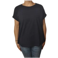 Ottod'Ame - Cotton T-Shirt with Short Sleeves - Blue - T-Shirt - Luxury Exclusive Collection - Avvenice