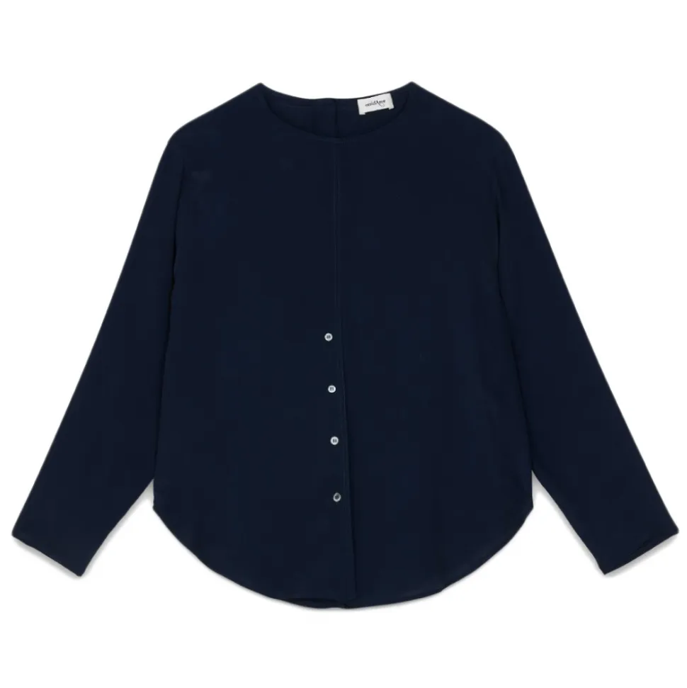 Ottod'Ame - Crew Neck Shirt with Knot Detail - Blue - Shirt - Luxury Exclusive Collection - Avvenice