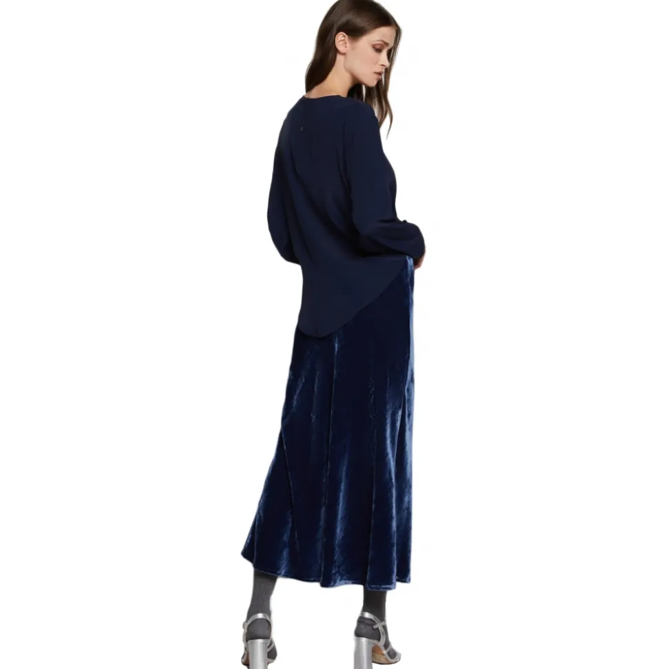 Ottod'Ame - Crew Neck Shirt with Knot Detail - Blue - Shirt - Luxury Exclusive Collection - Avvenice