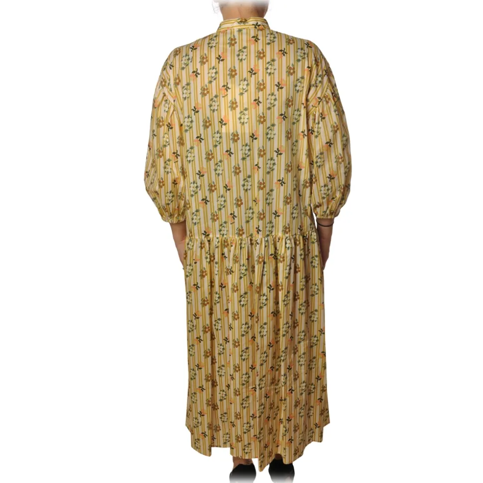 Ottod'Ame - Dress Floreal Pattern - Yellow - Dresses - Luxury Exclusive Collection - Avvenice