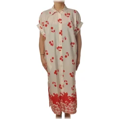 Ottod'Ame - Dress With Cherry Pattern - White - Dresses - Luxury Exclusive Collection - Avvenice