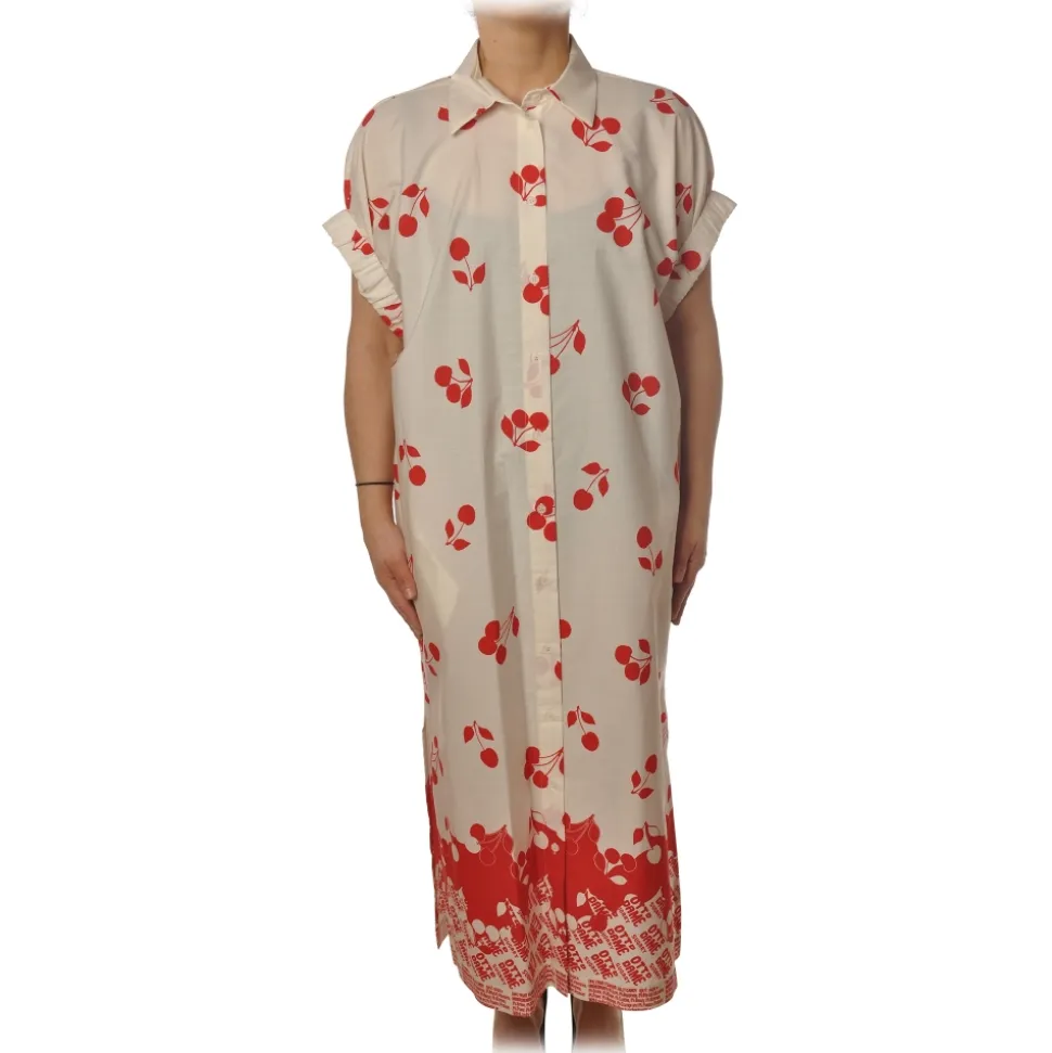 Ottod'Ame - Dress With Cherry Pattern - White - Dresses - Luxury Exclusive Collection - Avvenice