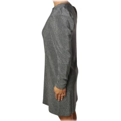 Ottod'Ame - Dress with Puff Sleeves Lurex Effect - Grey - Dresses - Luxury Exclusive Collection - Avvenice