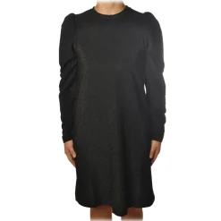 Ottod'Ame - Dress with Puff Sleeves Lurex Effect - Black - Dresses - Luxury Exclusive Collection - Avvenice
