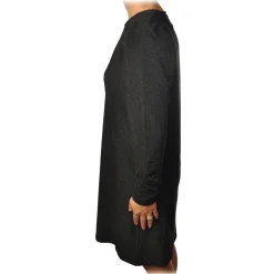 Ottod'Ame - Dress with Puff Sleeves Lurex Effect - Black - Dresses - Luxury Exclusive Collection - Avvenice