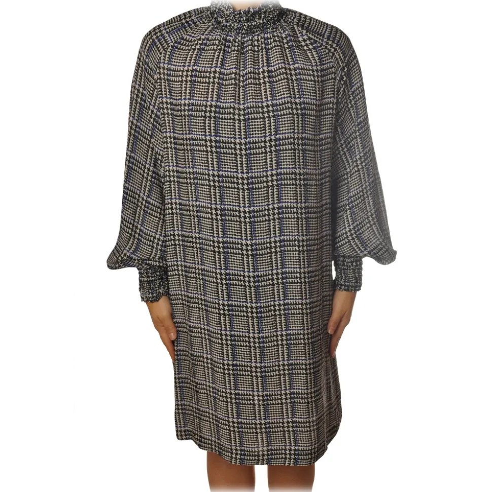 Ottod'Ame - Dress with Raglan Sleeves - Cream/Black - Dresses - Luxury Exclusive Collection - Avvenice