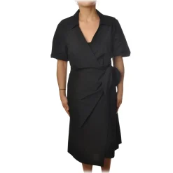 Ottod'Ame - Dress With V Collar - Black - Dresses - Luxury Exclusive Collection - Avvenice