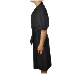 Ottod'Ame - Dress With V Collar - Black - Dresses - Luxury Exclusive Collection - Avvenice