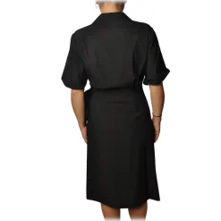 Ottod'Ame - Dress With V Collar - Black - Dresses - Luxury Exclusive Collection - Avvenice