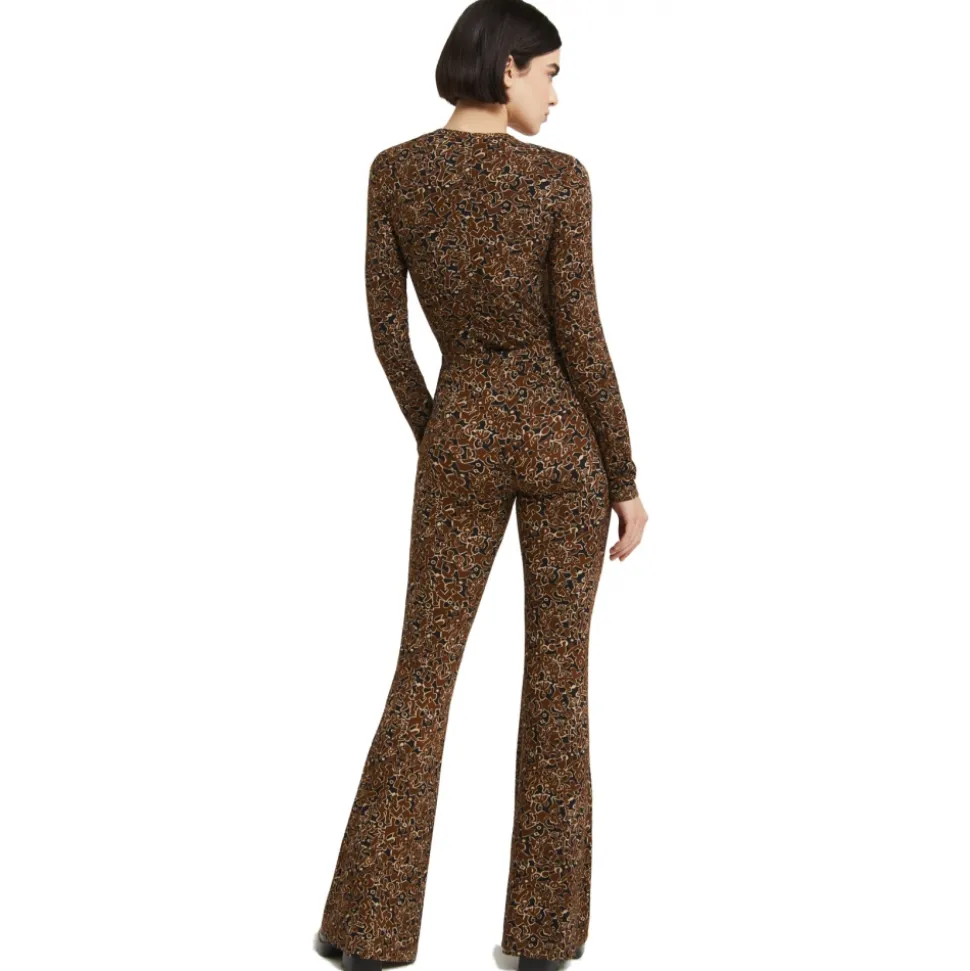 Ottod'Ame - Elasticised Trousers in Abstract Fantasy - Brown - Trousers - Luxury Exclusive Collection - Avvenice