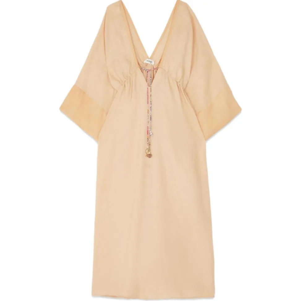 Ottod'Ame - Empire Fit Linen Dress - Nude - Dresses - Luxury Exclusive Collection - Avvenice