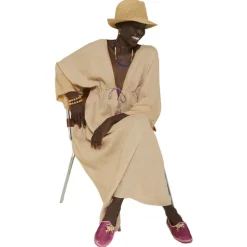 Ottod'Ame - Empire Fit Linen Dress - Nude - Dresses - Luxury Exclusive Collection - Avvenice