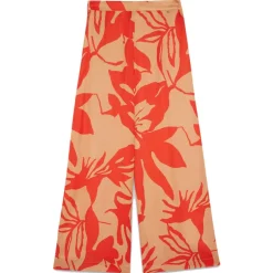 Ottod'Ame - Floral Patterned Viscose Trousers - Beige/Red - Trousers - Luxury Exclusive Collection - Avvenice