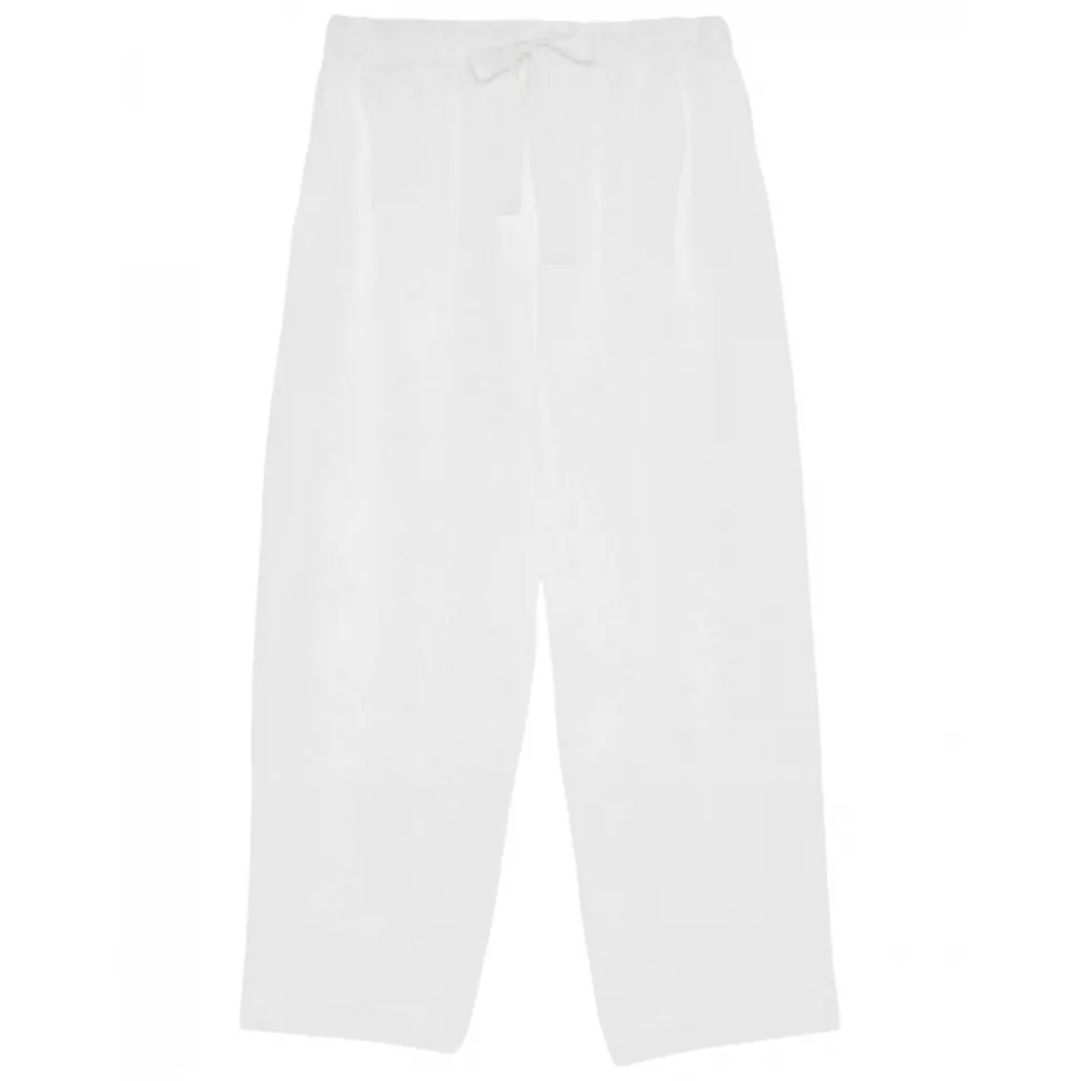 Ottod'Ame - Linen Trousers with Elastic Waistband - White - Trousers - Luxury Exclusive Collection - Avvenice