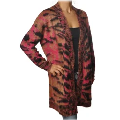 Ottod'Ame - Long Cardigan in Abstract Pattern - Brown - Sweater - Luxury Exclusive Collection - Avvenice