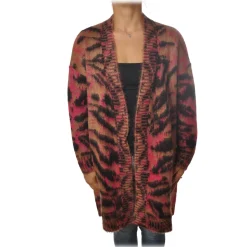Ottod'Ame - Long Cardigan in Abstract Pattern - Brown - Sweater - Luxury Exclusive Collection - Avvenice