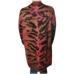 Ottod'Ame - Long Cardigan in Abstract Pattern - Brown - Sweater - Luxury Exclusive Collection - Avvenice
