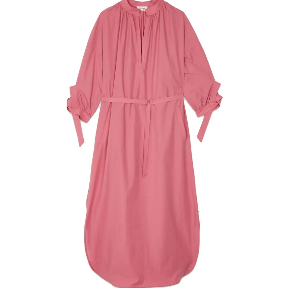 Ottod'Ame - Long Cotton Dress with Korean Neck - Pink - Dresses - Luxury Exclusive Collection - Avvenice